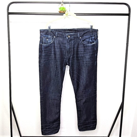 Guess Other - Guess Slim Straight Dark Blue Wash Denim Jeans